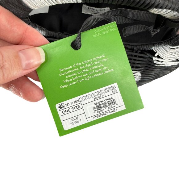 Kate Spade New York Target Black White Polka Dot Wicker Crescent Bag Purse NWT